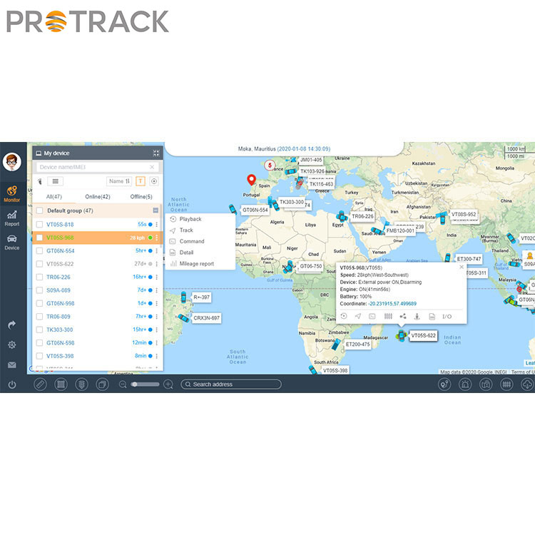 A motor üresjáratának demonstrálása a Protrack platformon